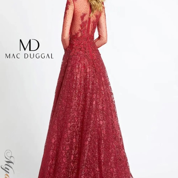 Mac Duggal Gold Illusion Dress NWOT Size 4 - Picture 2 of 5